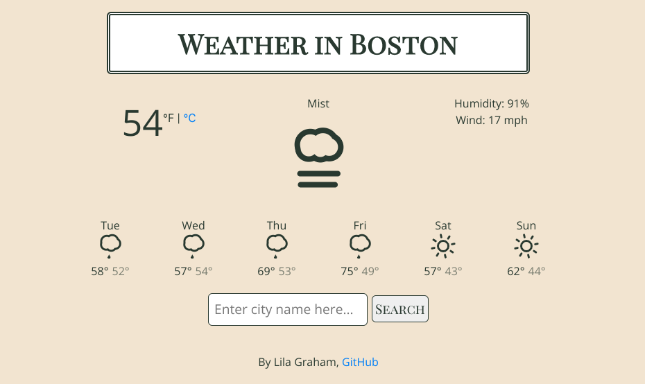 react weather app picture